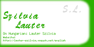 szilvia lauter business card